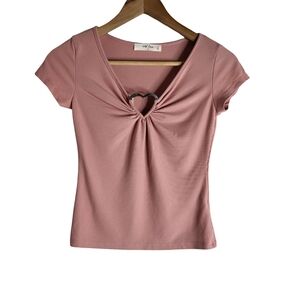 Chic Mauve Heart Detail Tee